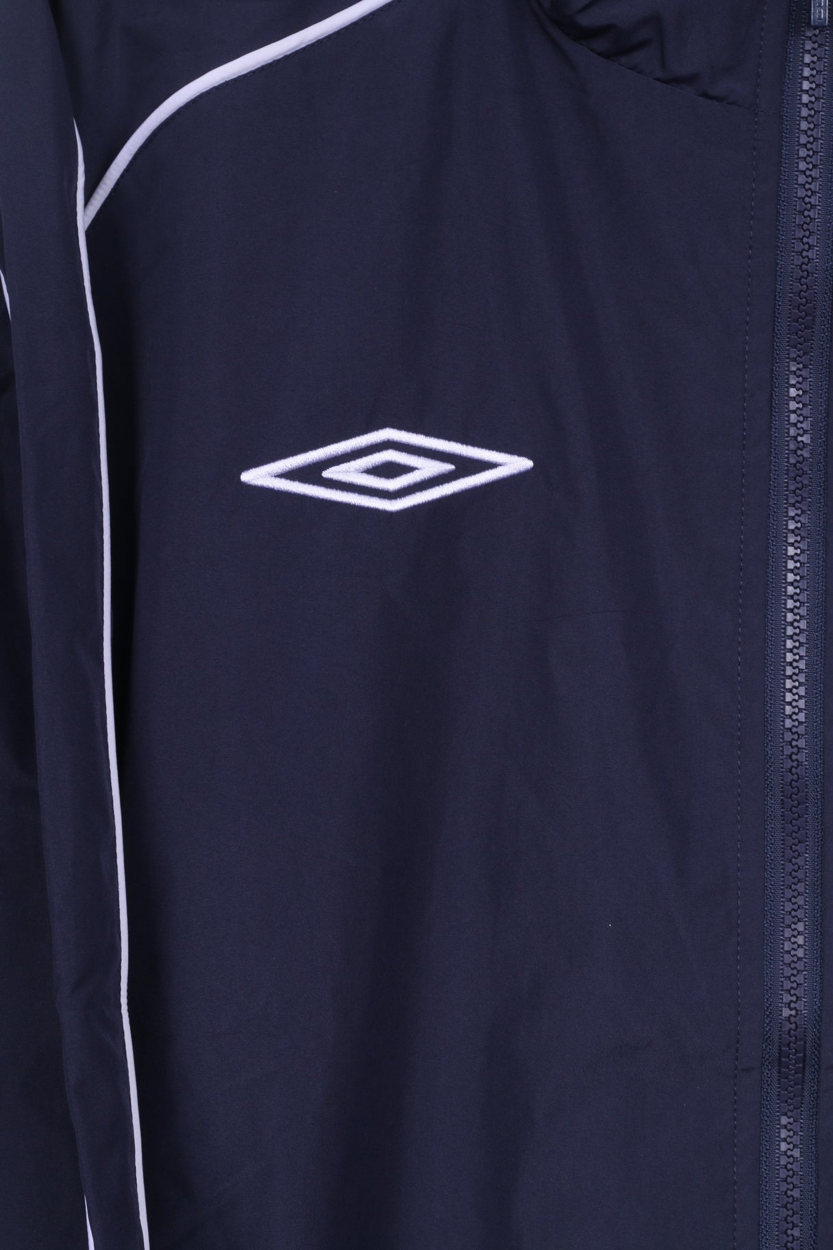 Giacca Umbro da uomo L, top sportivo da calcio leggero con cerniera blu scuro 