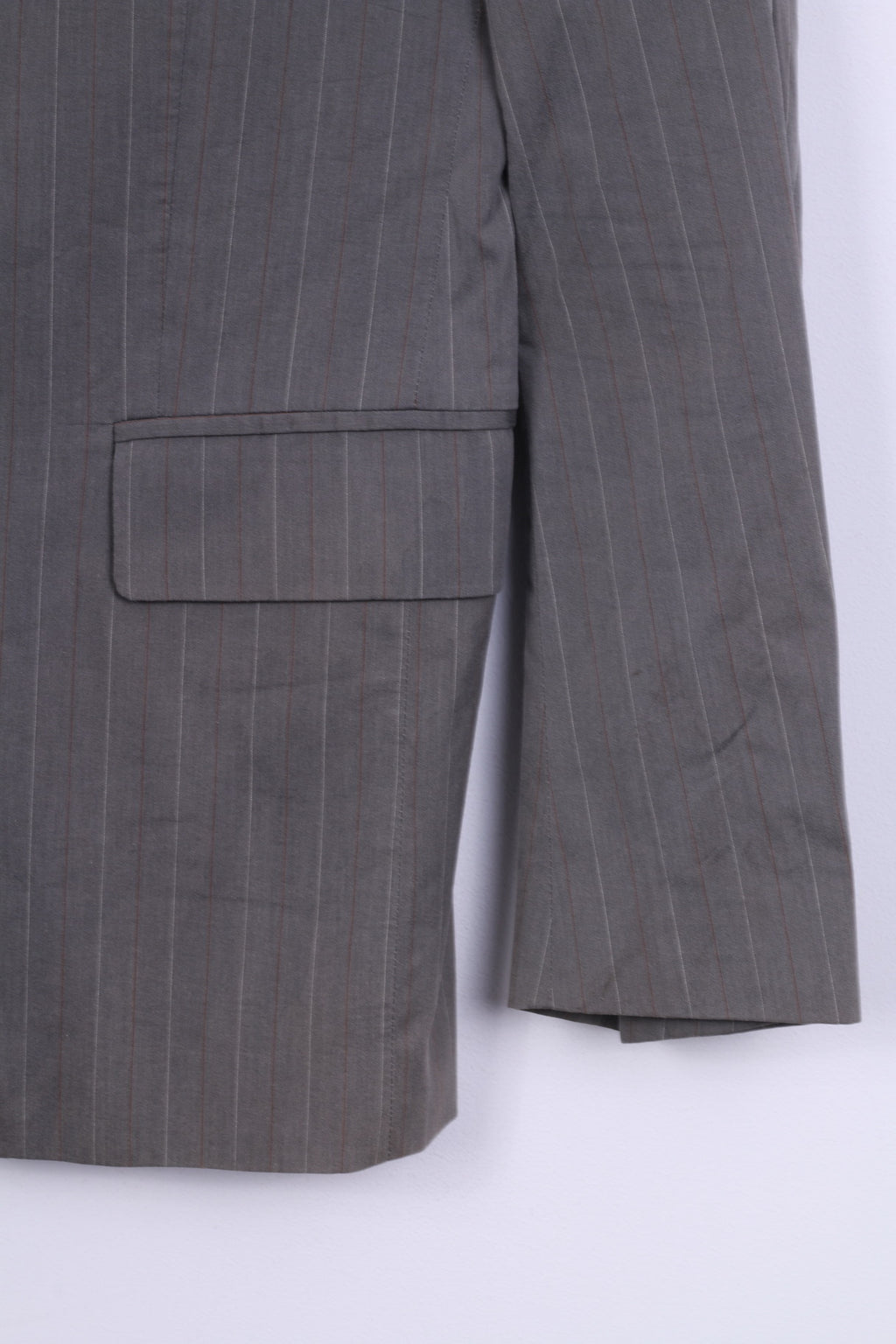 United Colors Of Benetton Giacca monopetto in cotone a righe grigio chiaro da uomo 48 S