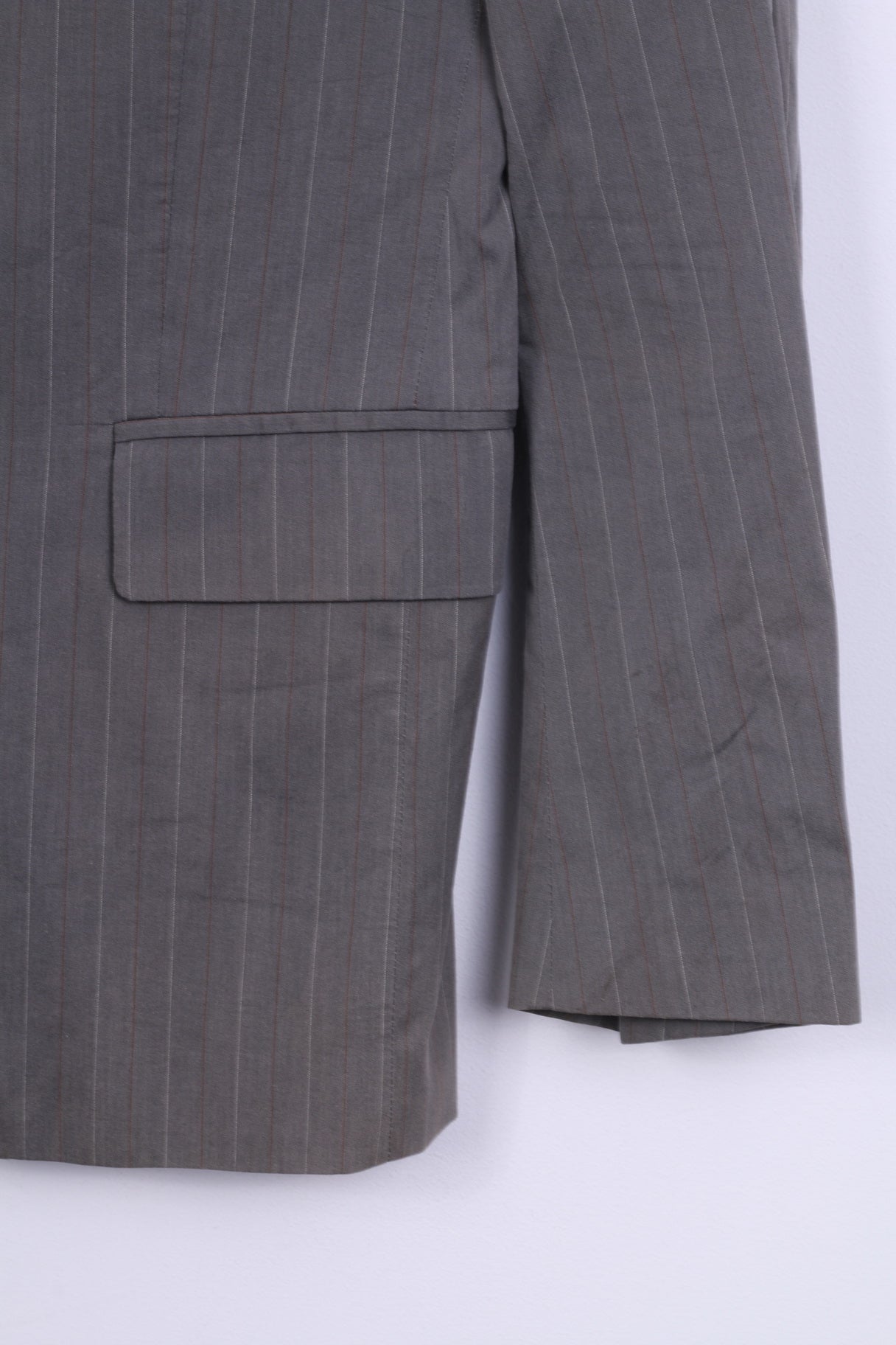 United Colors Of Benetton Giacca monopetto in cotone a righe grigio chiaro da uomo 48 S