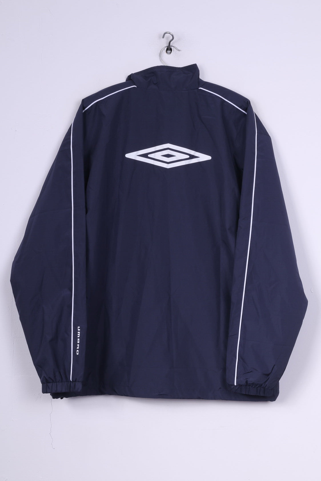Giacca Umbro da uomo L, top sportivo da calcio leggero con cerniera blu scuro 