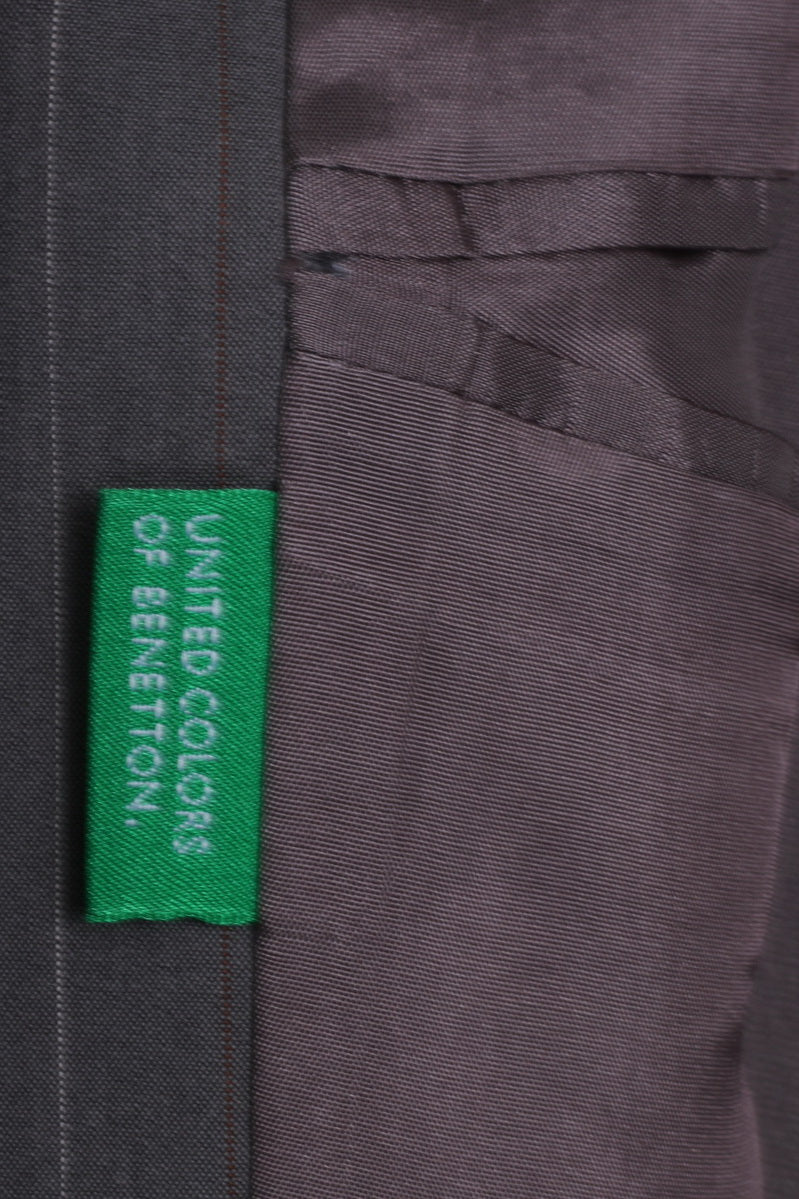 United Colors Of Benetton Giacca monopetto in cotone a righe grigio chiaro da uomo 48 S