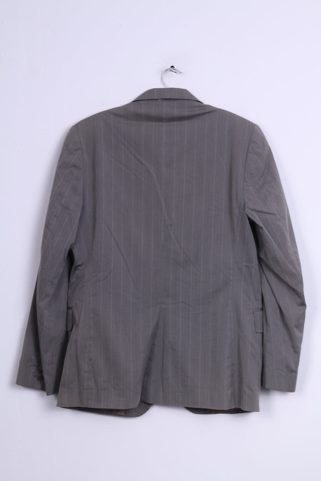 United Colors Of Benetton Giacca monopetto in cotone a righe grigio chiaro da uomo 48 S