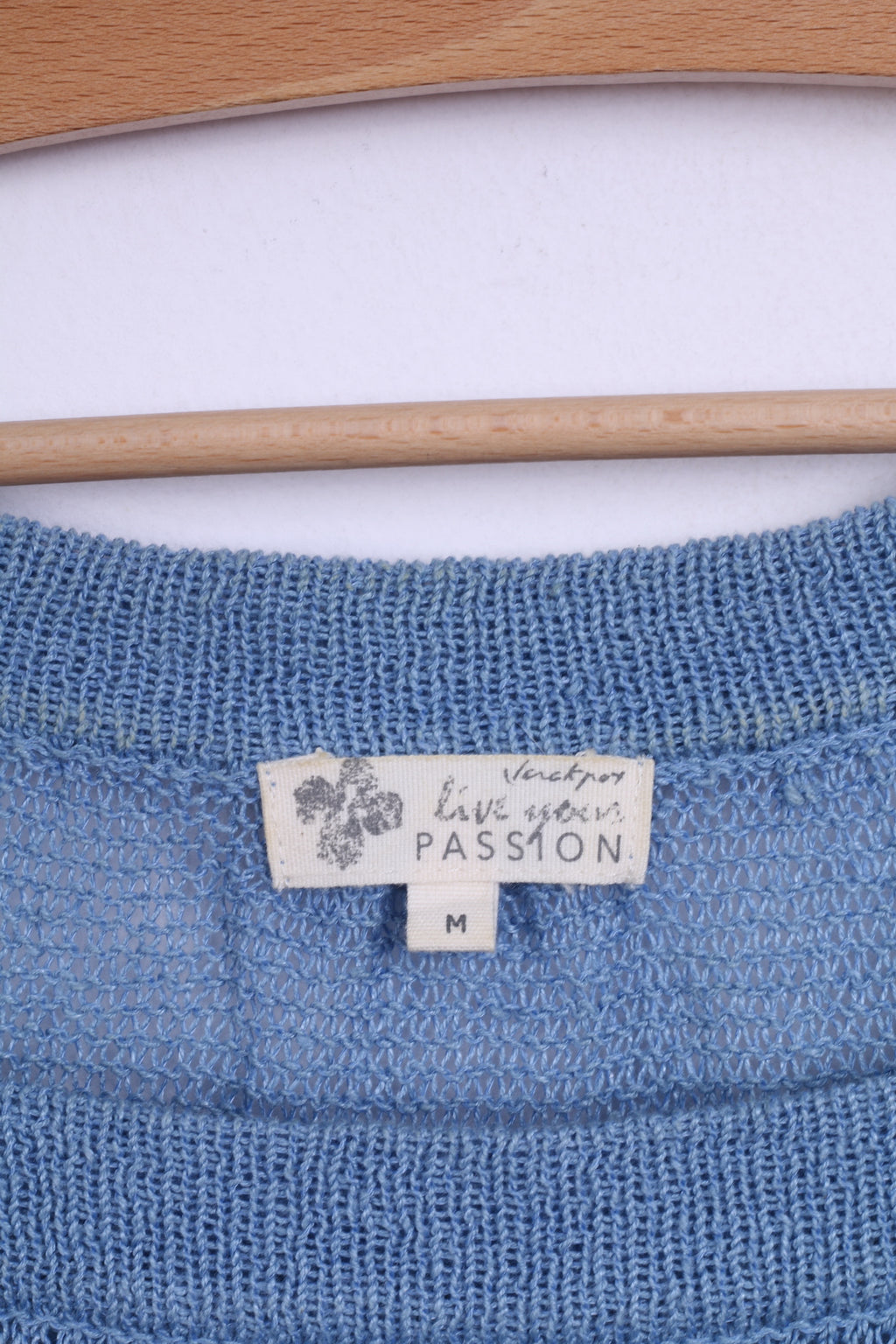 Jackpot Femme M Pull Bleu Lin Coton Mélangé Fleur