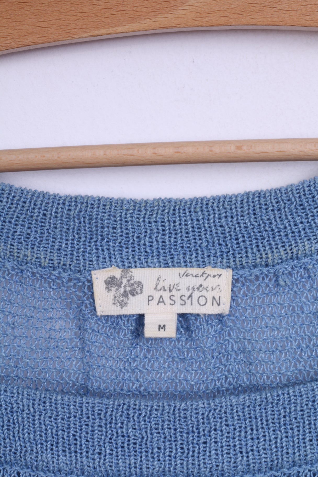 Jackpot Femme M Pull Bleu Lin Coton Mélangé Fleur