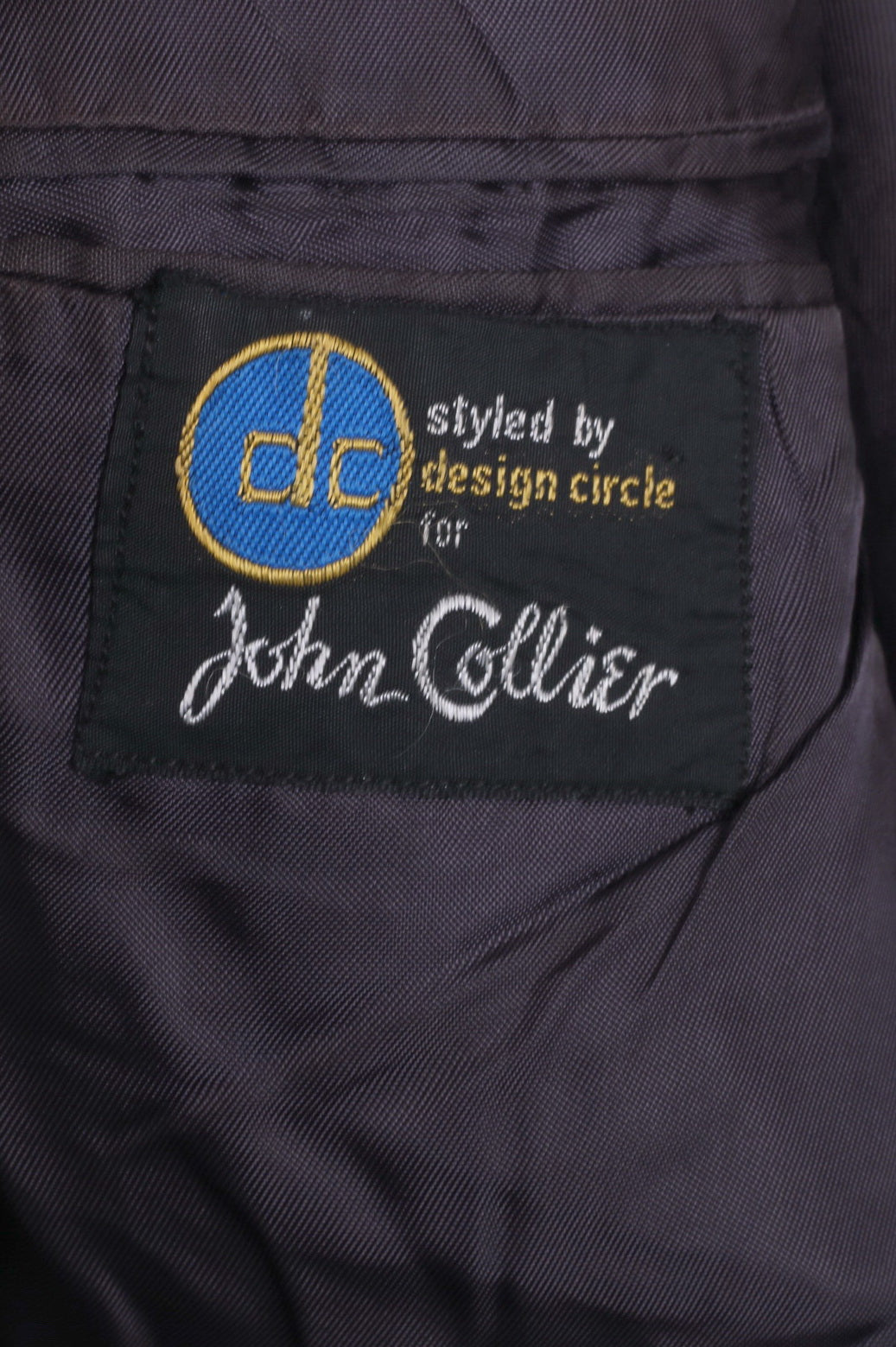 dc per John Collier Giacca vintage monopetto in lana a righe blu scuro da uomo 54 XL