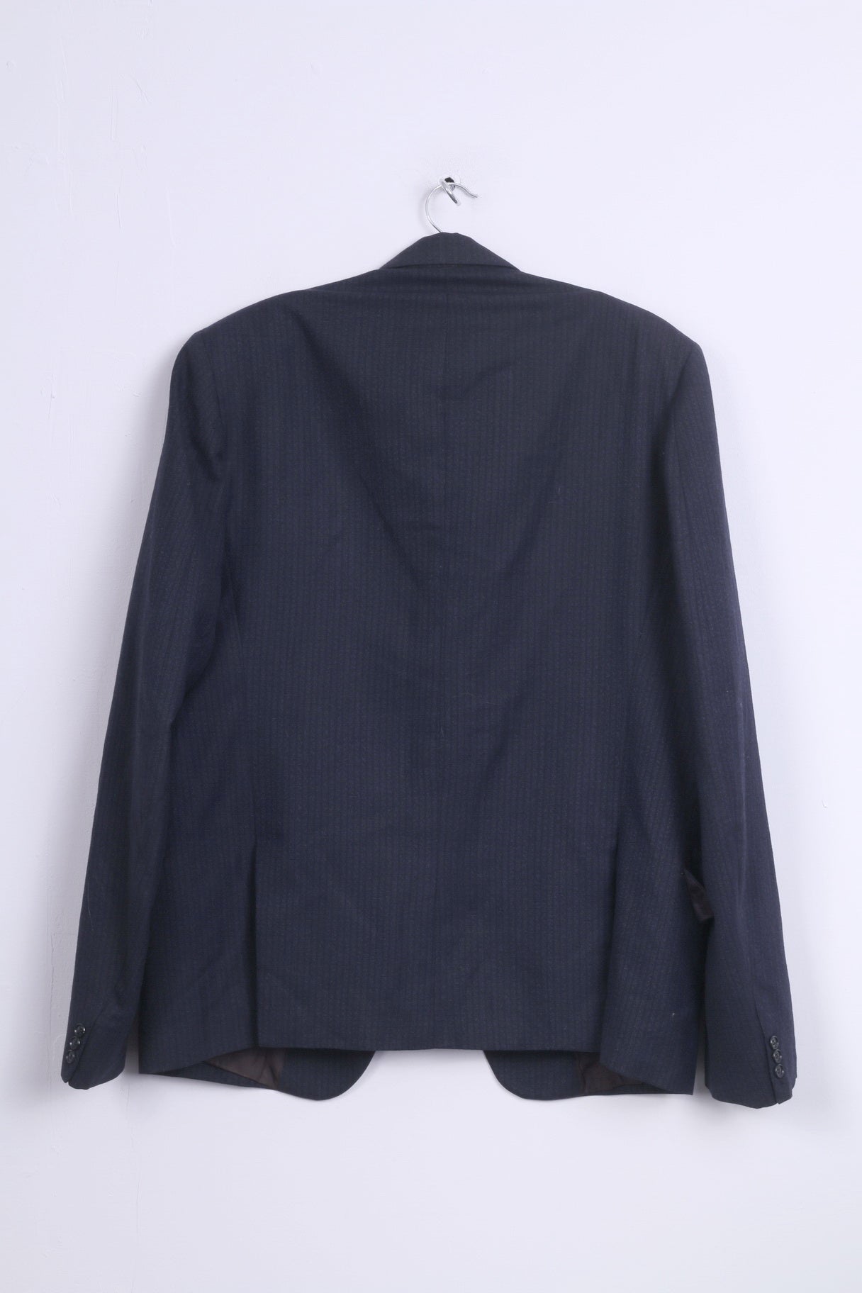 dc for John Collier Mens 54 XL Blazer Navy Striped Wool Single Breasted Vintage Jacket