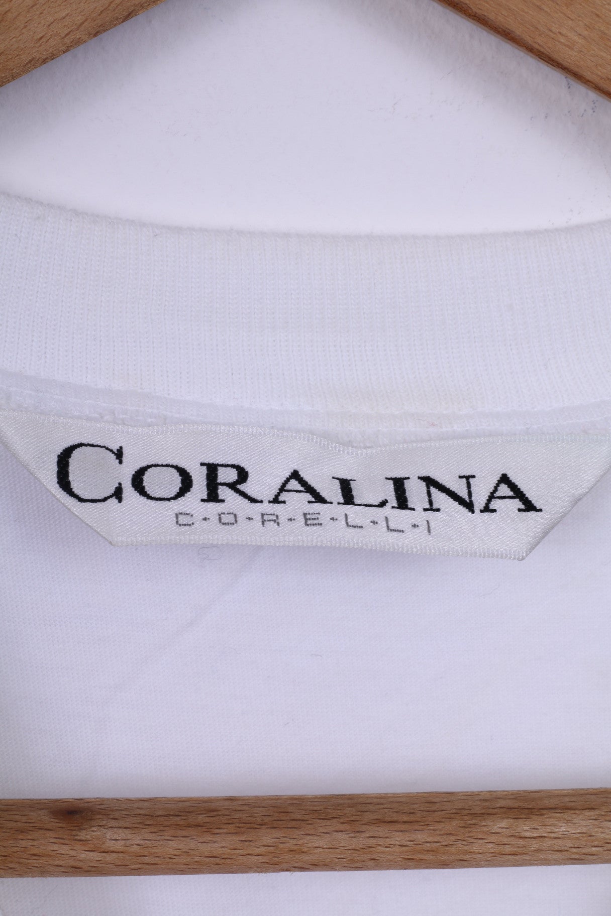 T-shirt da donna 42 L Coralina Corelli in cotone bianco con grafica floreale