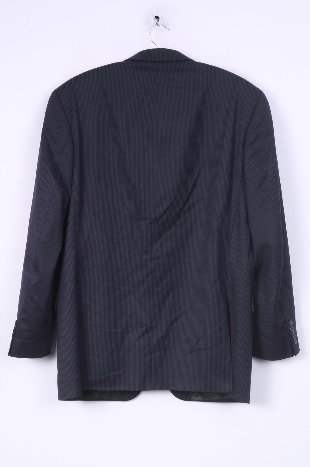 Stylemaster Mens 52 XL Blazer Single Breasted Striped Navy Wool