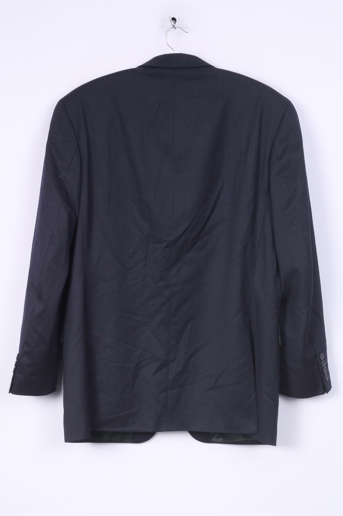 Stylemaster Mens 52 XL Blazer Single Breasted Striped Navy Wool