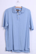 Ashworth Mens M Polo Shirt Classic Cotton Blue Performance Tech - RetrospectClothes