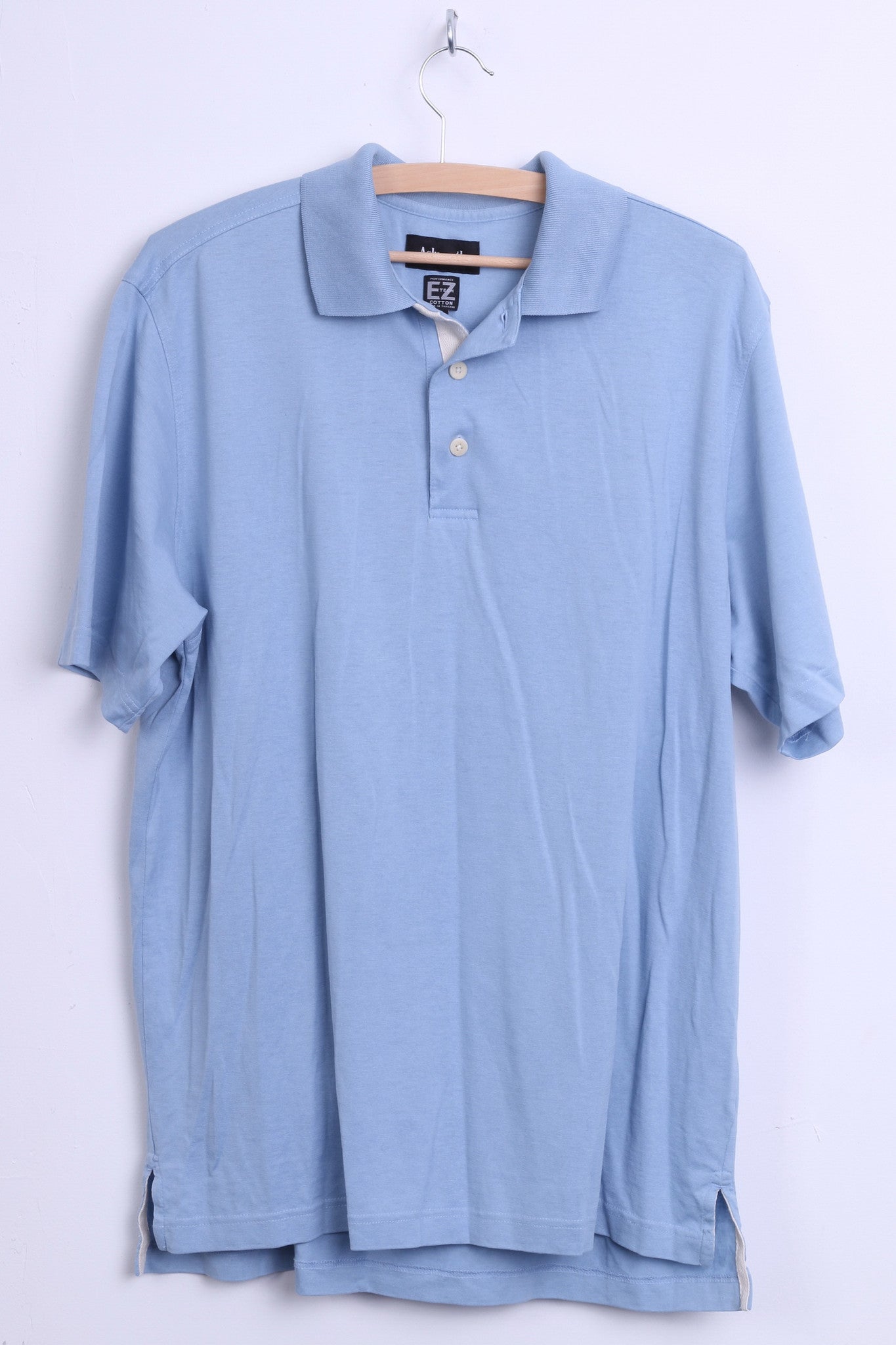 Ashworth Mens M Polo Shirt Classic Cotton Blue Performance Tech - RetrospectClothes