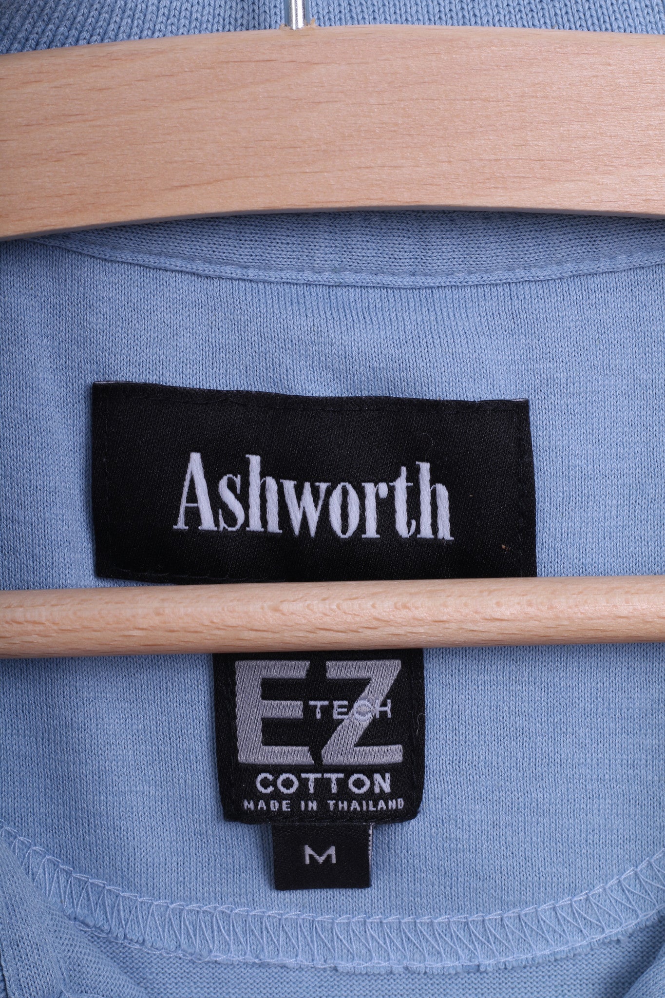 Ashworth Mens M Polo Shirt Classic Cotton Blue Performance Tech - RetrospectClothes