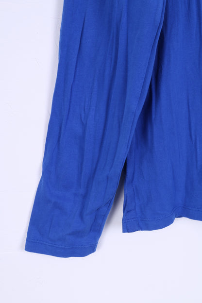 Armani Exchange Chemise S pour homme bleue à manches longues en coton extensible et col rond