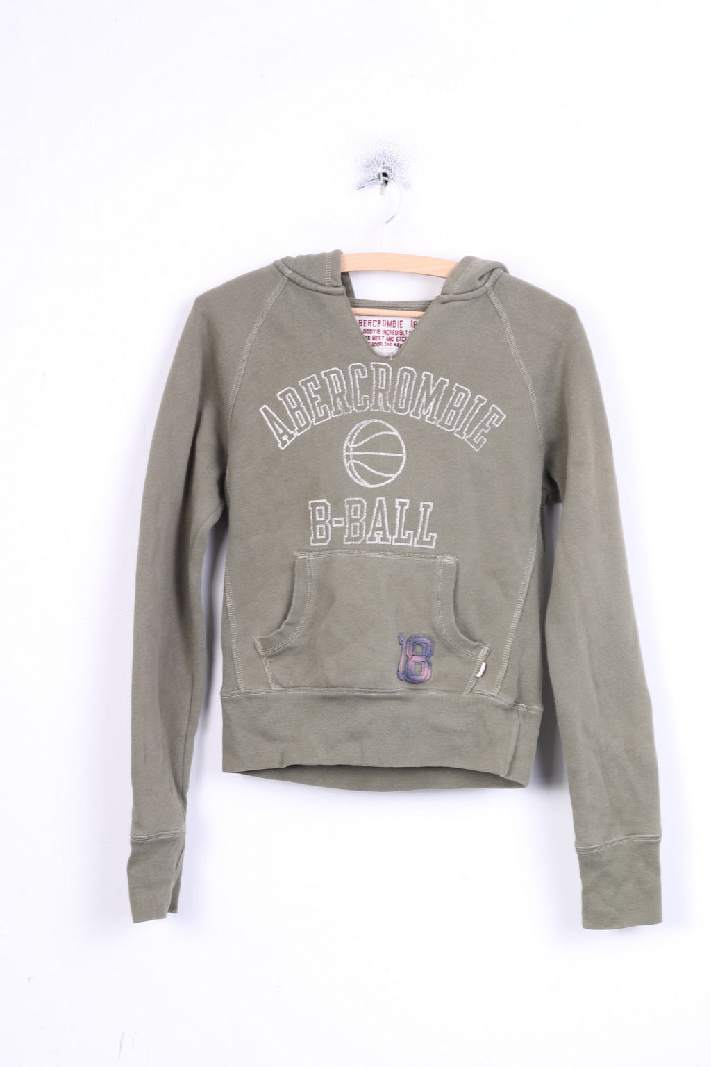 Abercrombie 1892 Femme M Sweatshirt Jumper Hood Kaki Coton