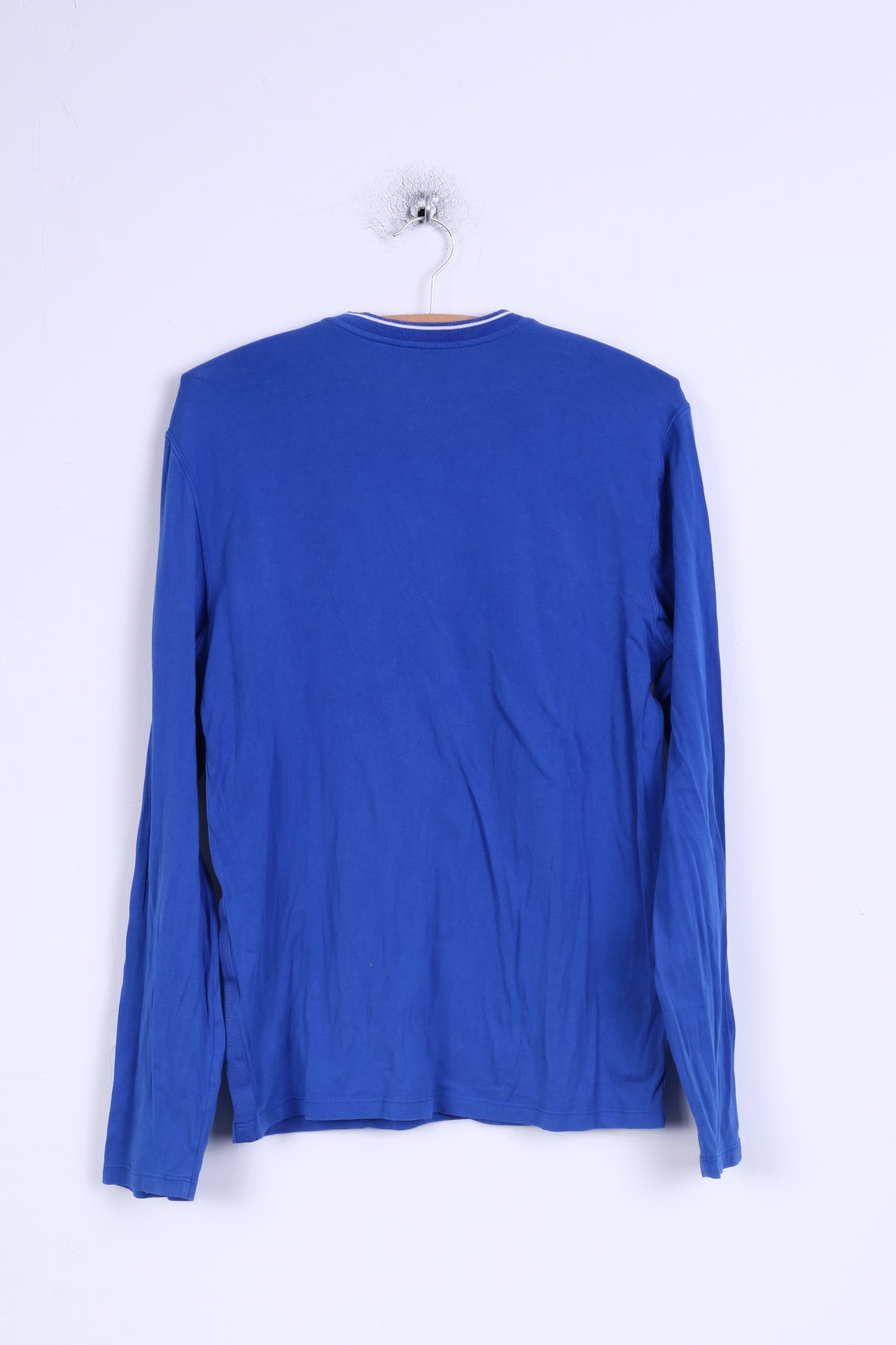 Armani Exchange Mens S Shirt Blue Long Sleeve Stretch Cotton Crew Neck