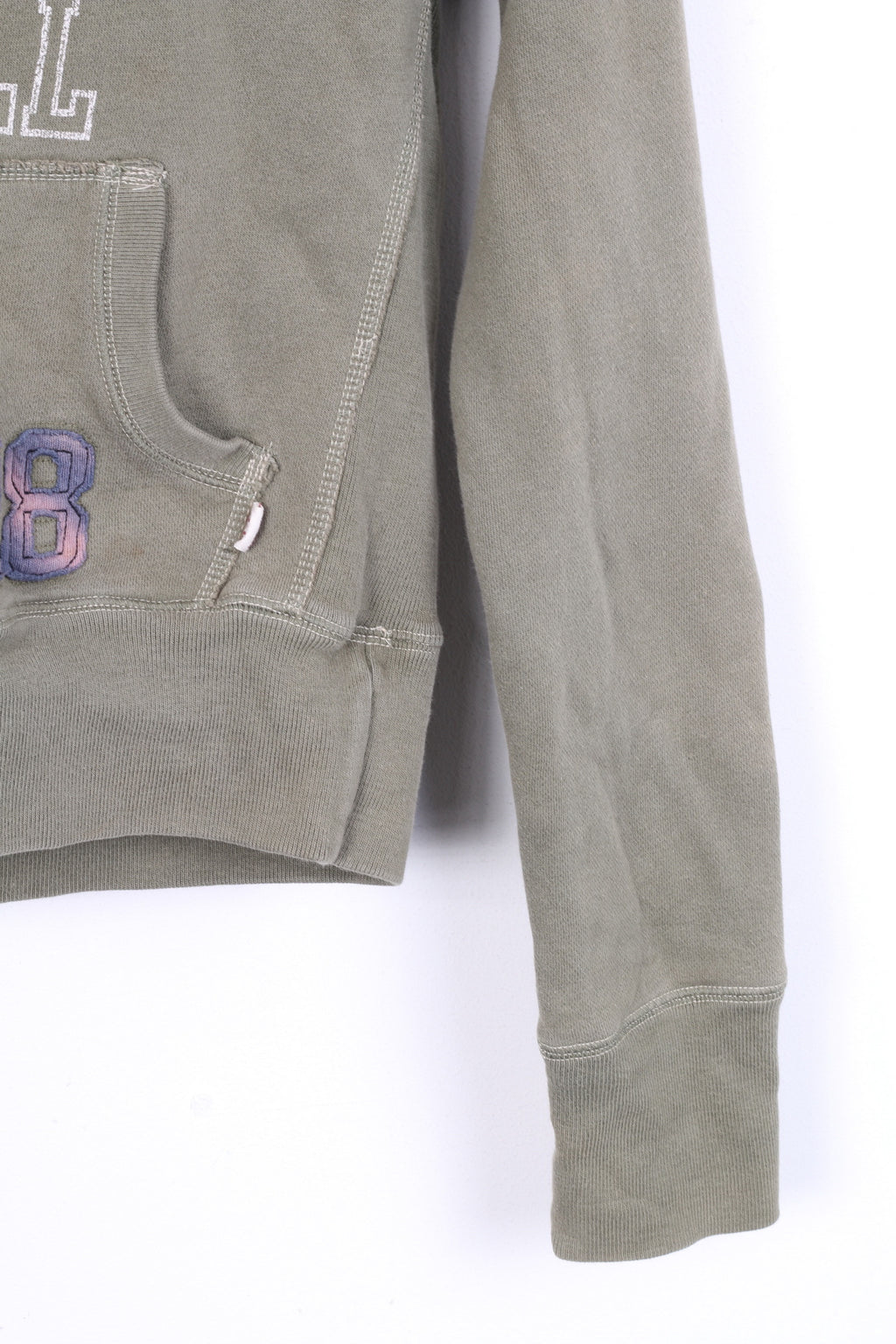 Abercrombie 1892 Femme M Sweatshirt Jumper Hood Kaki Coton