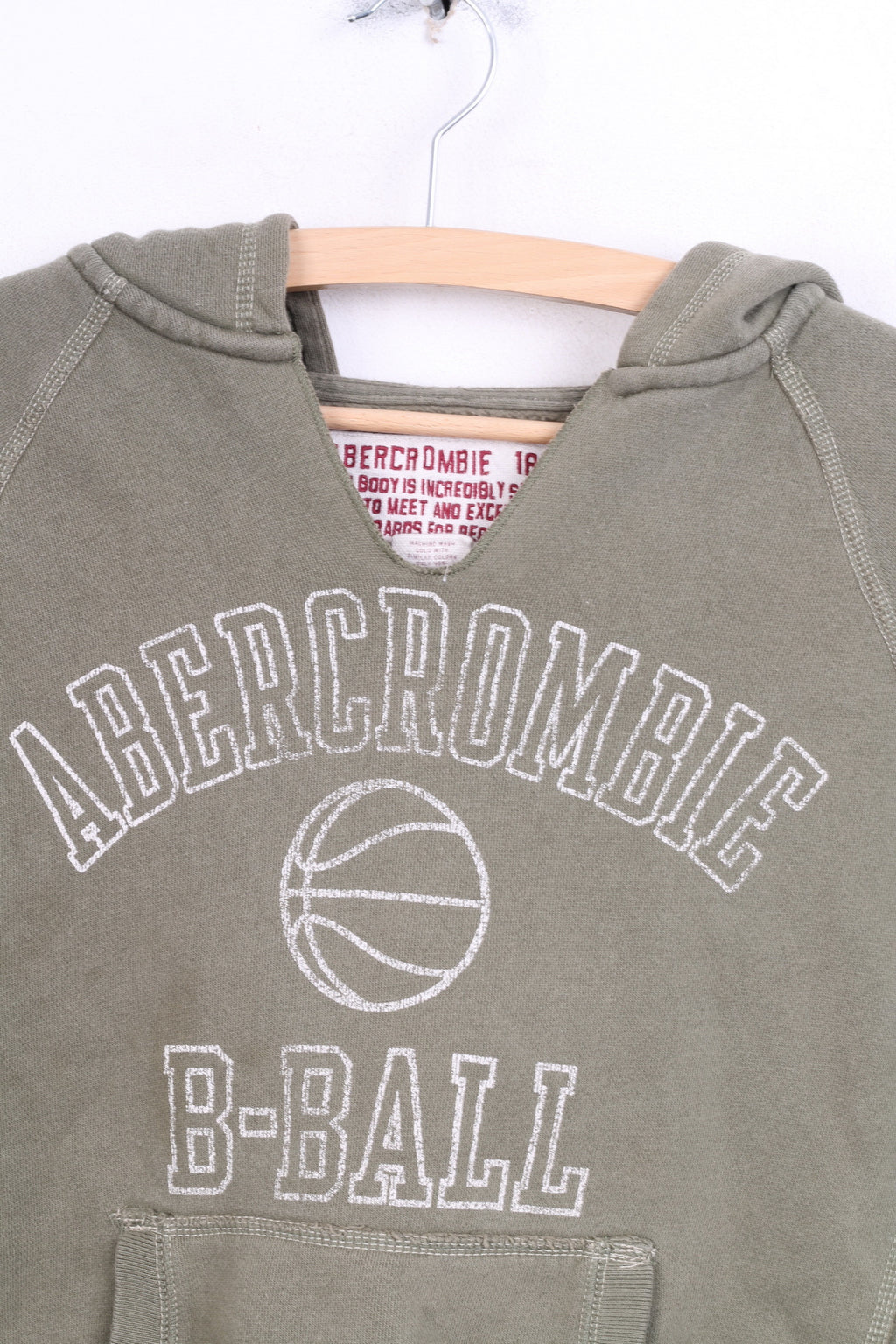 Abercrombie 1892 Femme M Sweatshirt Jumper Hood Kaki Coton