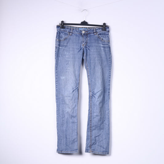 Jenifer Lopez Pantaloni da donna 30 Jeans in cotone denim Blu JLO dettagliato