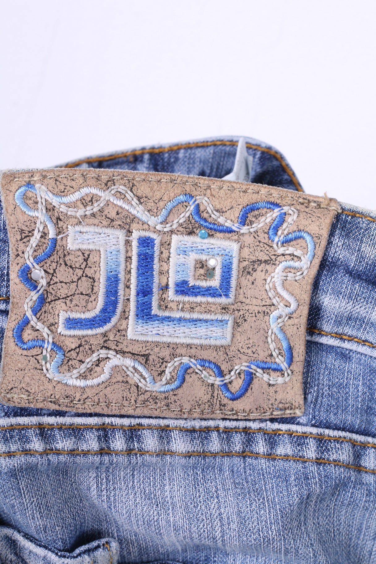 Jenifer Lopez Pantalon 30 Femme Denim Coton Jeans Bleu JLO Détaillé