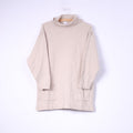 Ulla Popken Women XL Jumper Turtle Neck Beige Merino Wool Acrylic Pocket Top