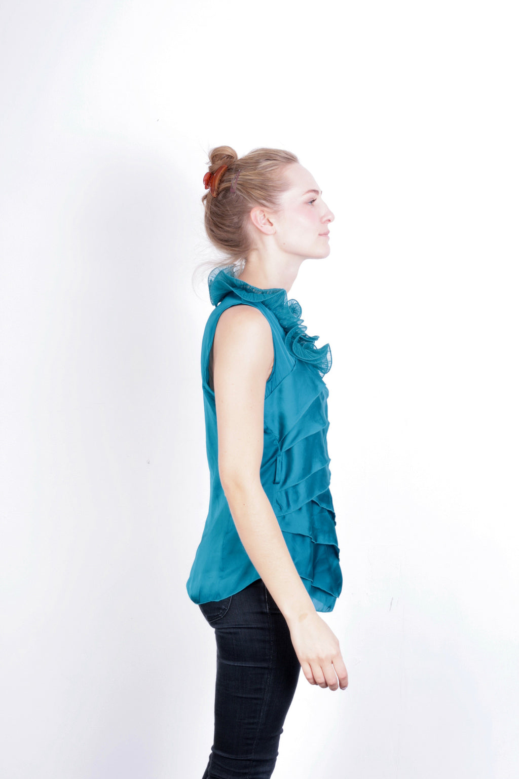 Rinascimento Women's XL Shirt Flounce Top Sleeveless Retro - RetrospectClothes