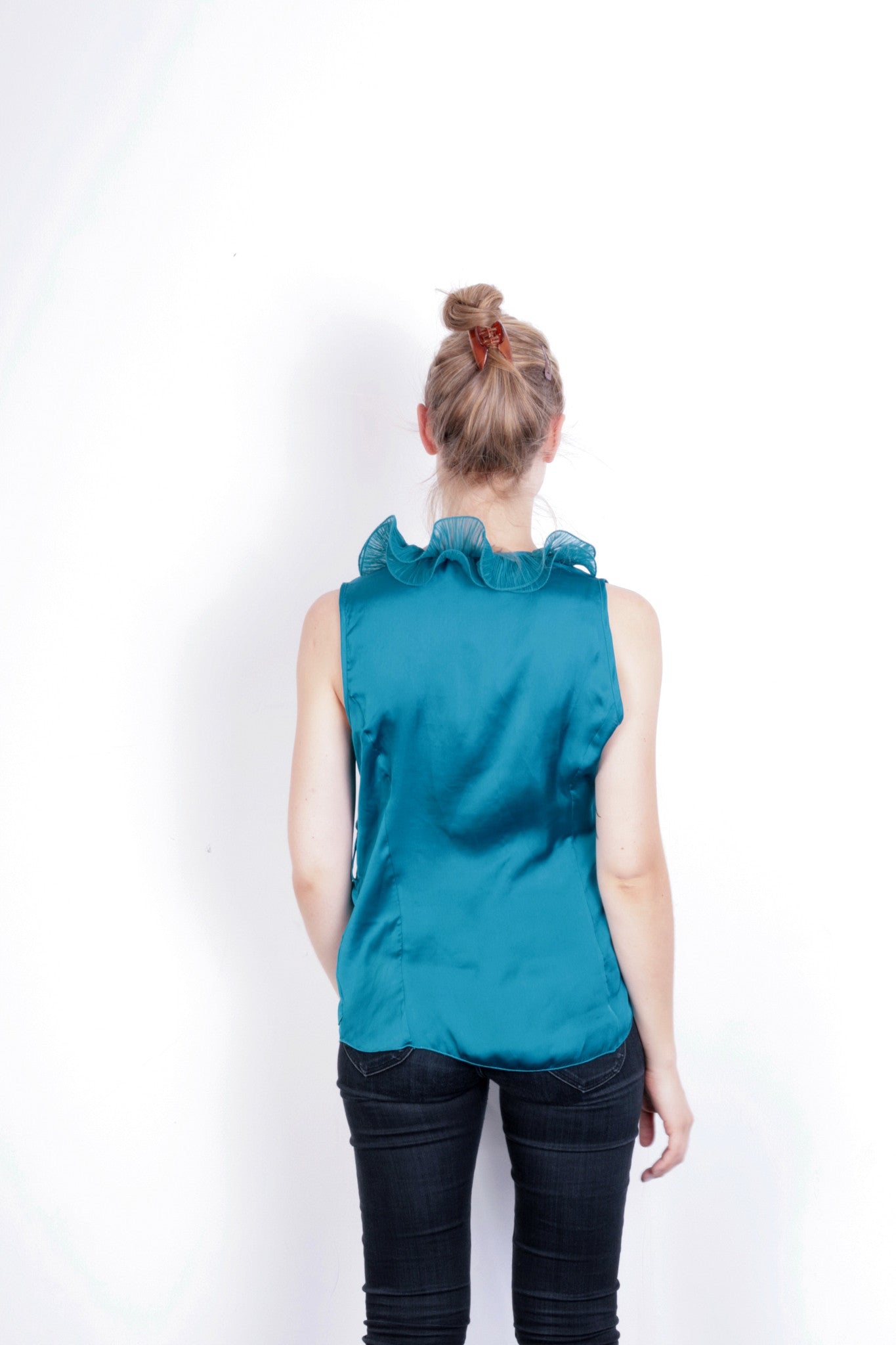 Rinascimento Women's XL Shirt Flounce Top Sleeveless Retro - RetrospectClothes