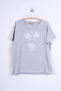 SAILIGIA Mens XL Shirt Crew Neck Tiger Lager157 Cotton Grey