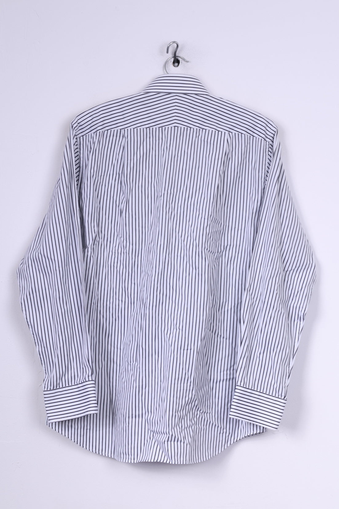 Charles Tyrwhitt Mens 41 16 M Casual Shirt White Cotton Striped Long Sleeve