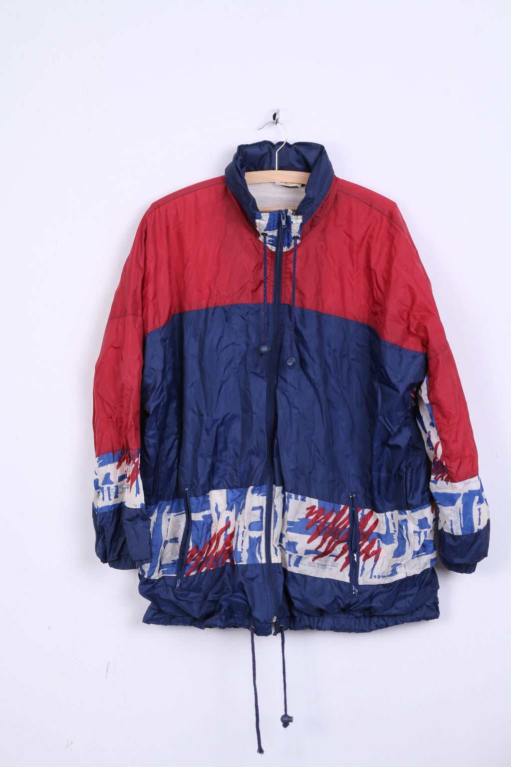 Luciano Womens L Jacket Festival Vintage Coupe-Vent Capuche Cachée