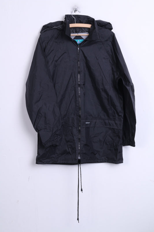 HIGH POINT Mens M Jacket Black Waterproof System Hood Nylon - RetrospectClothes