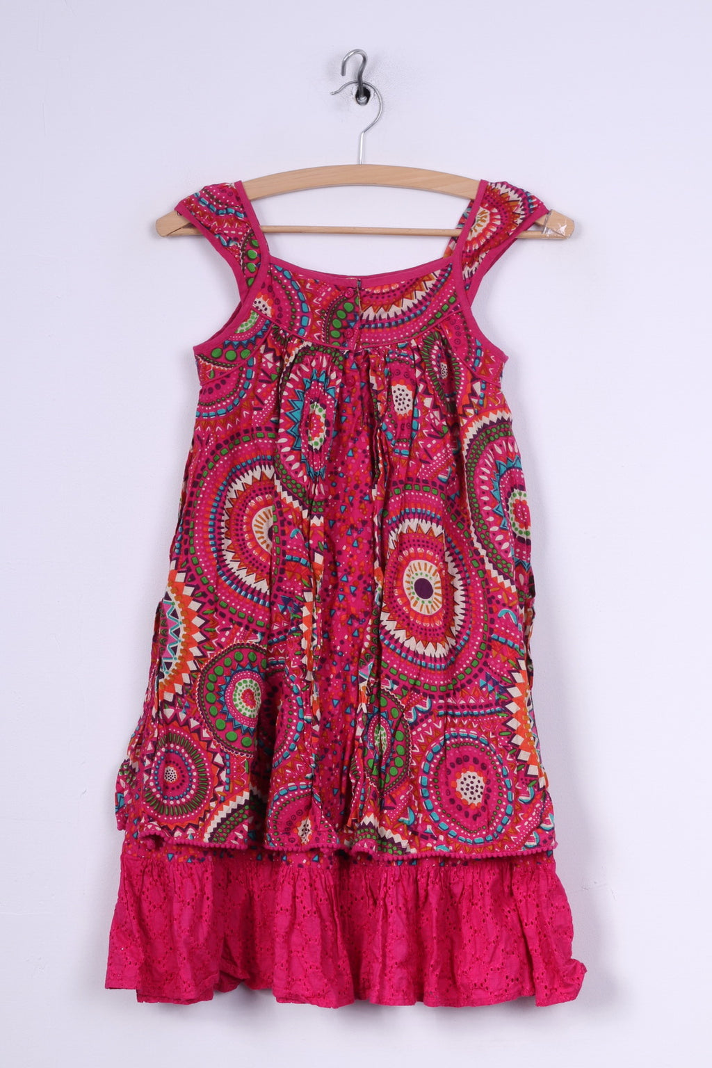 Historie De Fleur by Tom &amp; Jo Girls 8 Age Dress Rose Coton Multi Imprimé 