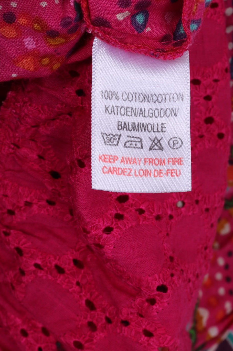 Historie De Fleur by tom & Jo Girls 8 Age Dress Pink Cotton Multi Printed