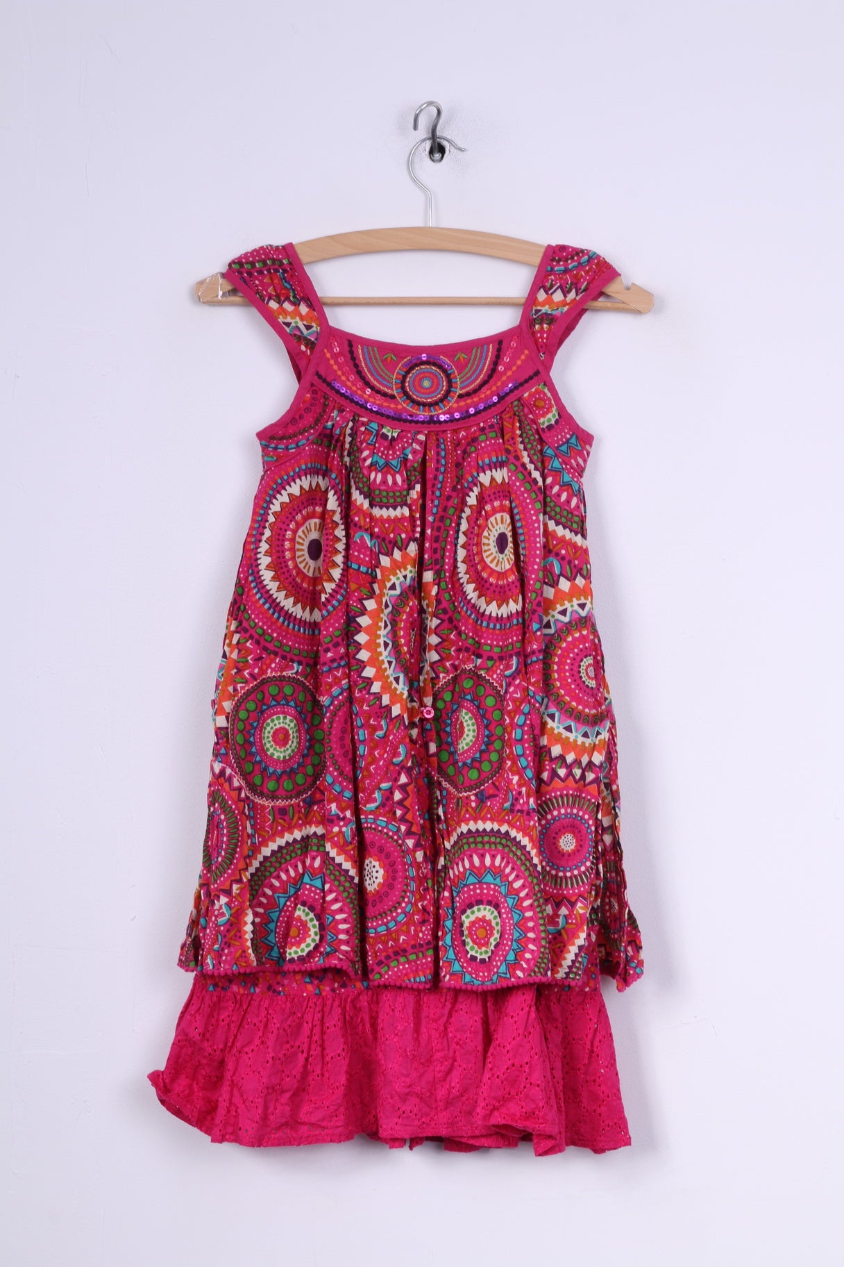 Historie De Fleur by tom & Jo Girls 8 Age Dress Pink Cotton Multi Printed