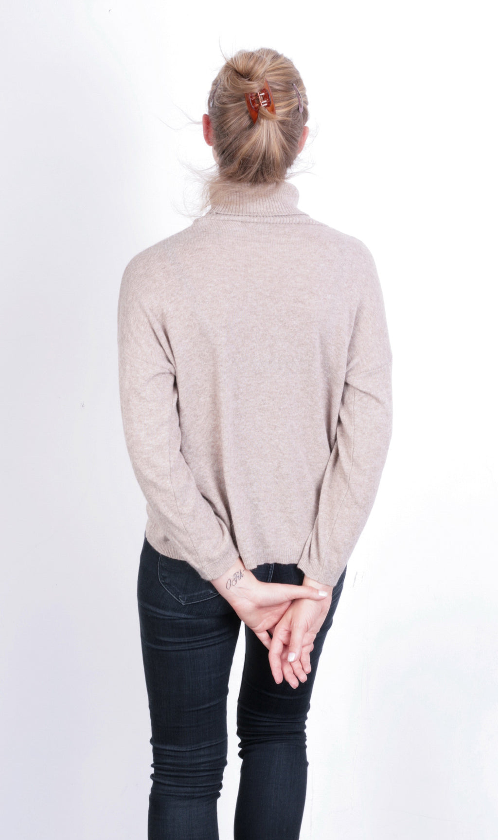 Zara Knit Women's S Jumper Beige Turtle Neck Italy Soft Sweater - RetrospectClothes