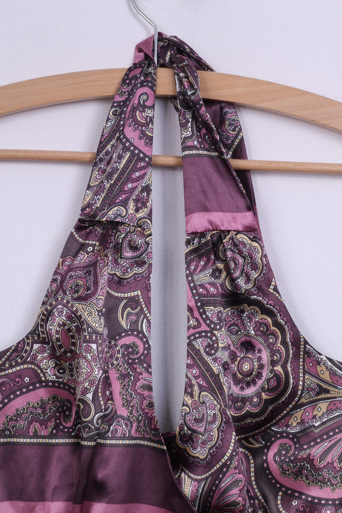 Camaieu Femme 10 38 Robe Midi Violet Doux Multi Imprimé Été 