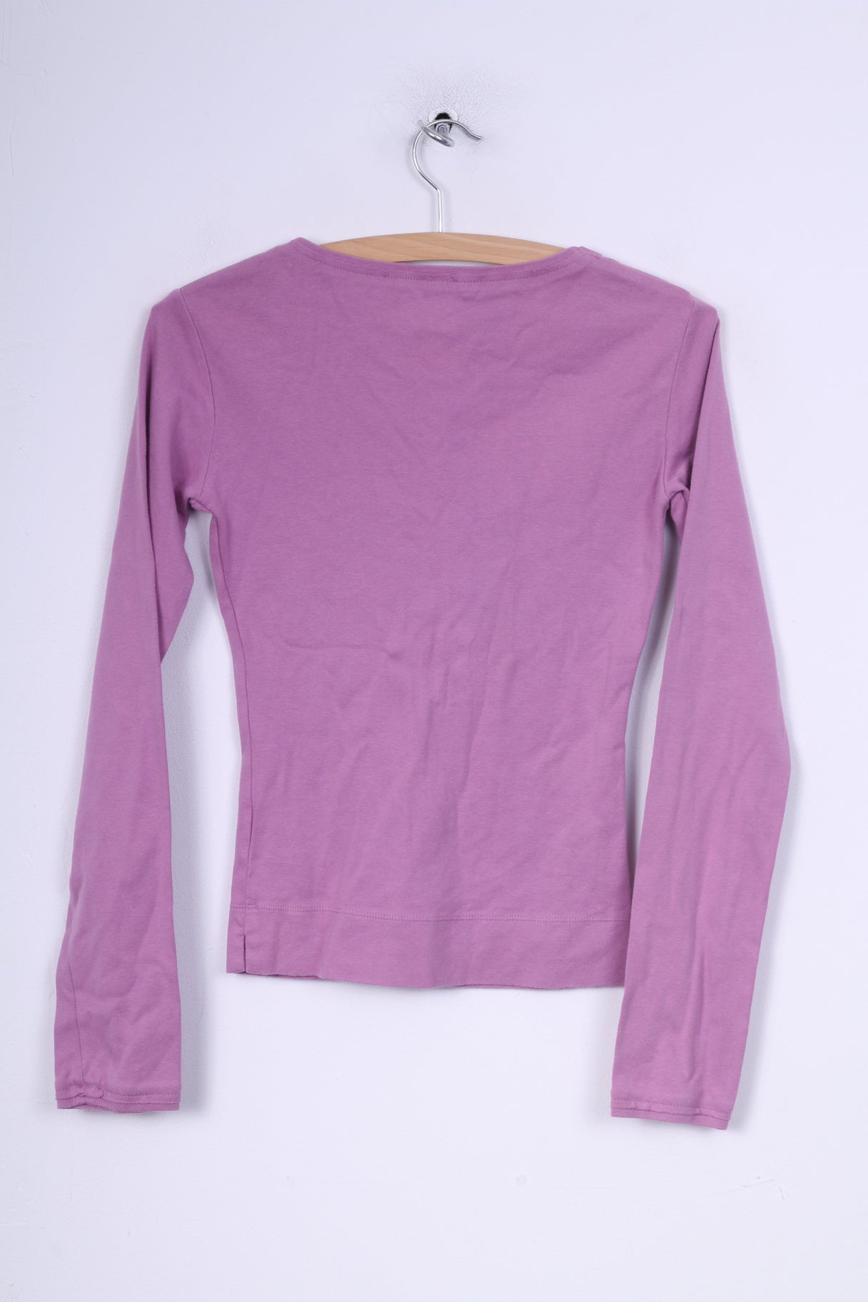 Gas Jeans Womens S Shirt Lilac Long Sleeve V Neck Cotton Popper Button