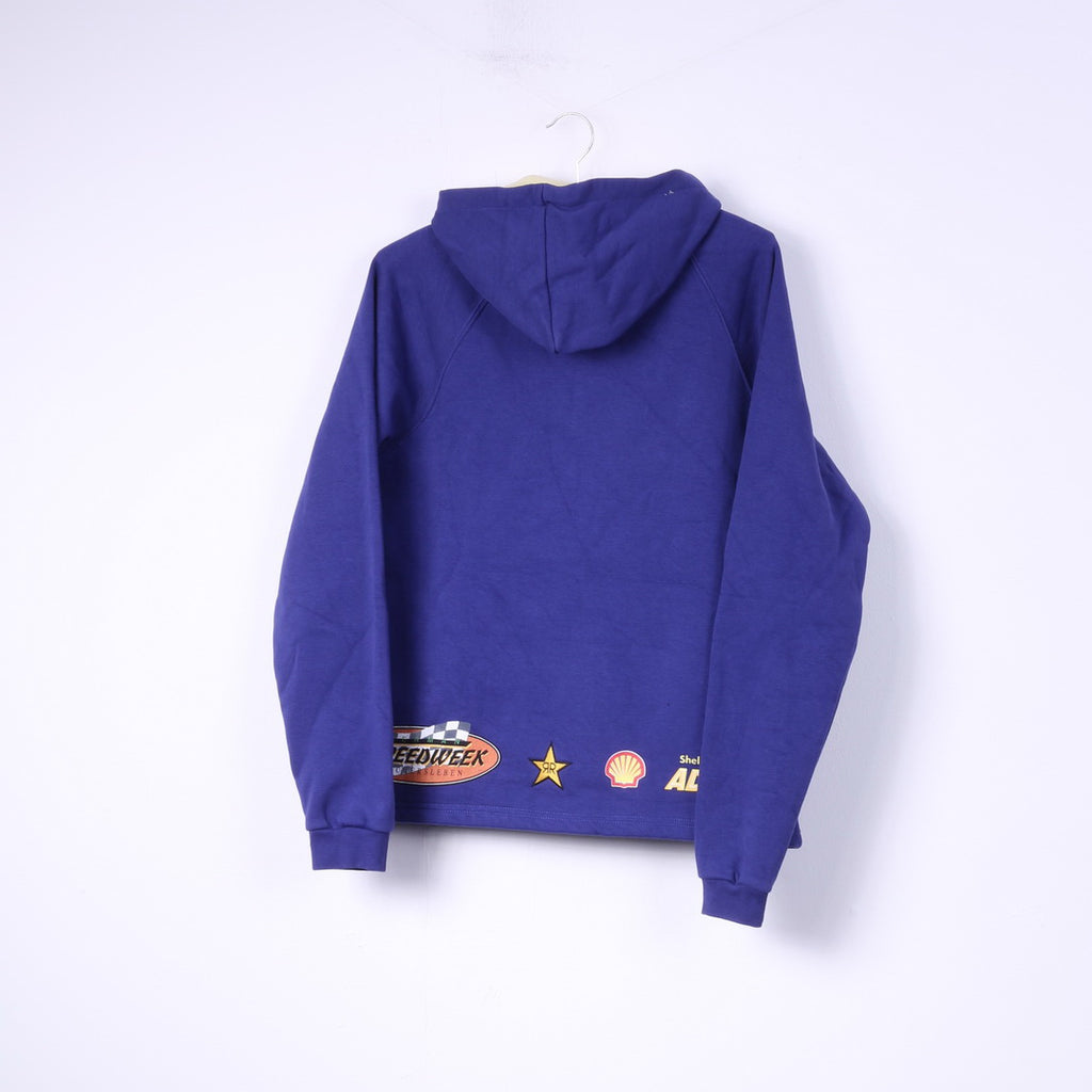 Felpa Rockstar Energy Drink da donna M Felpa con cappuccio grafico viola e cerniera intera