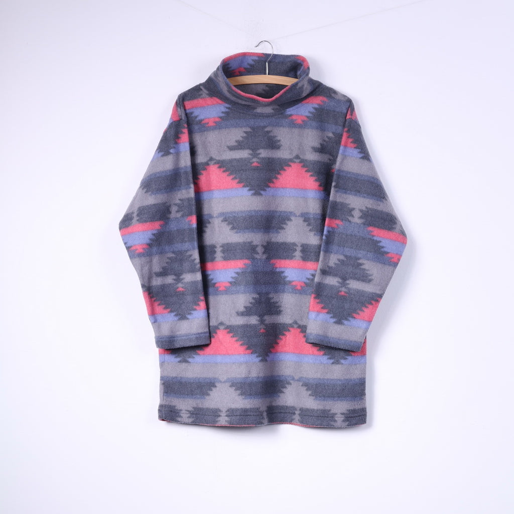 C&A Womens 38/40 M Fleece Top Sweatshirt Grey/Pink Top Sportswear