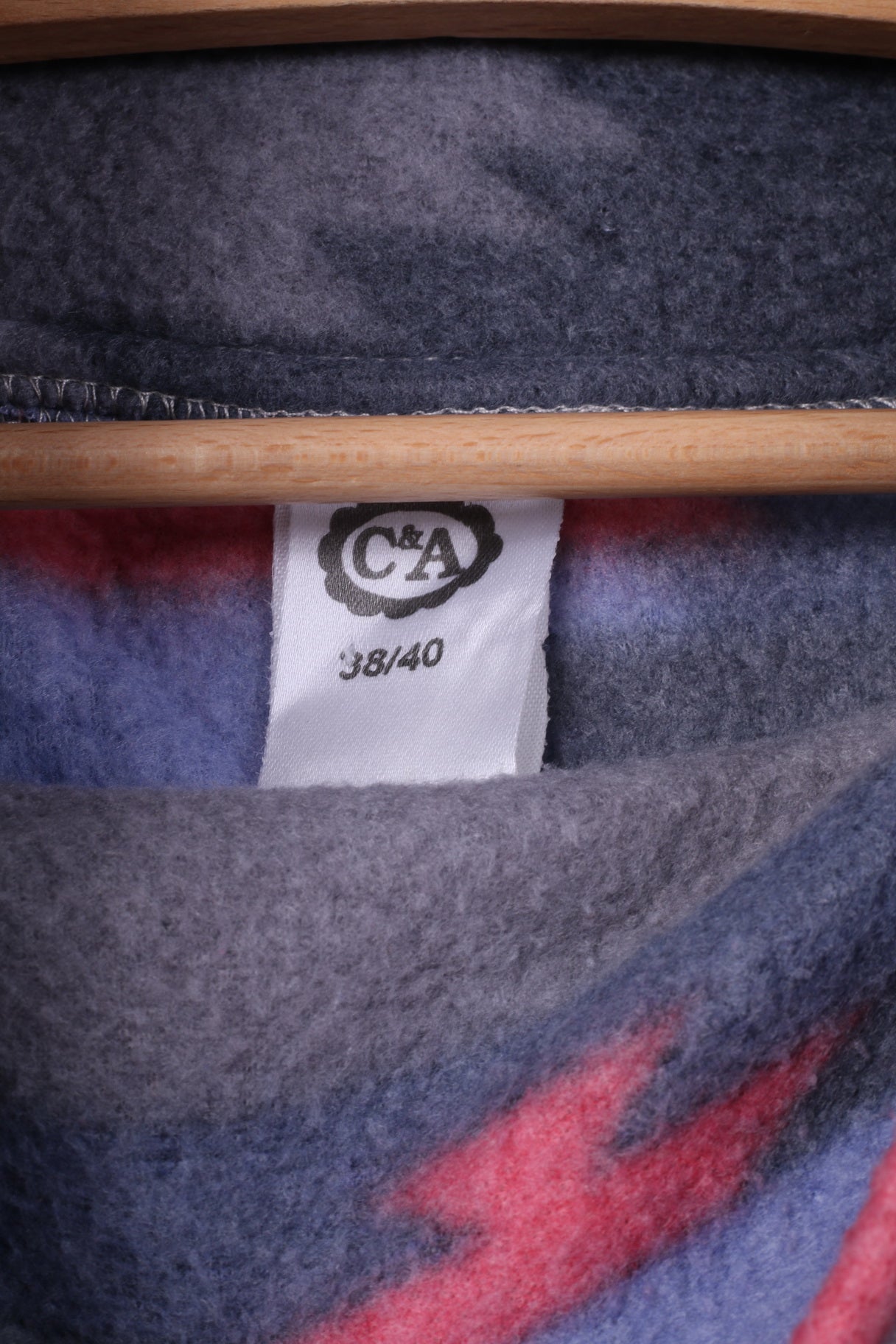 C&A Womens 38/40 M Fleece Top Sweatshirt Grey/Pink Top Sportswear