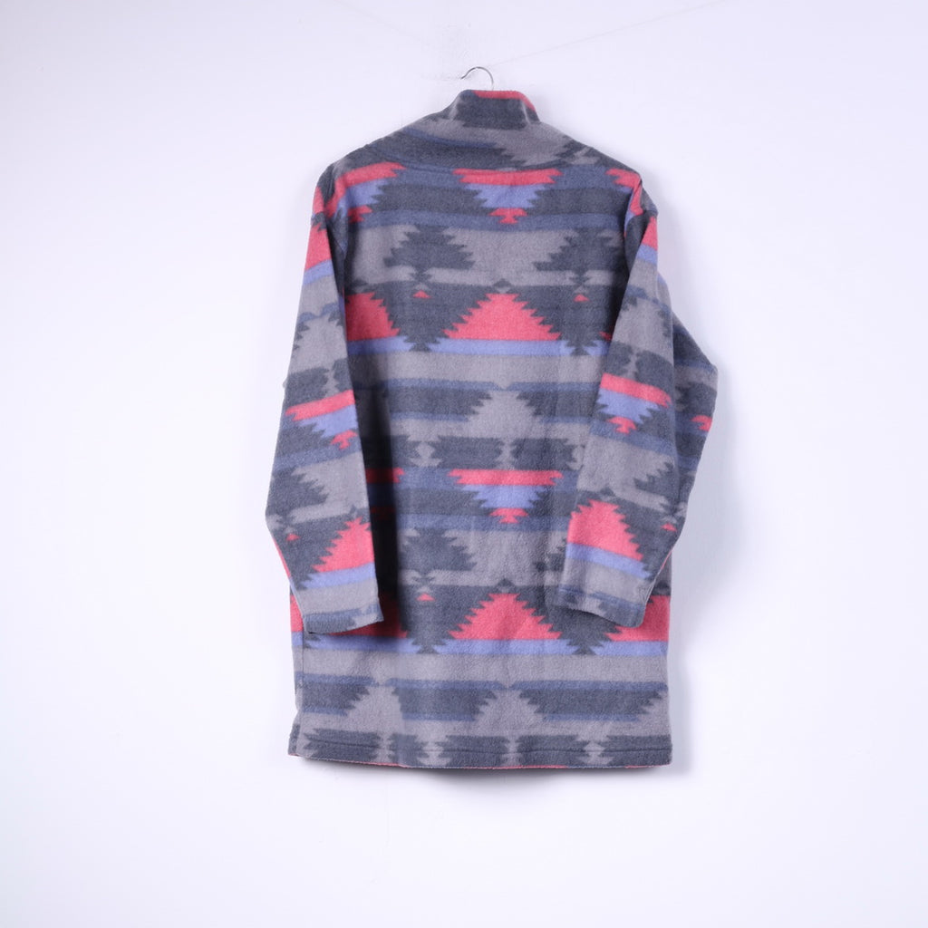 C&A Womens 38/40 M Fleece Top Sweatshirt Grey/Pink Top Sportswear