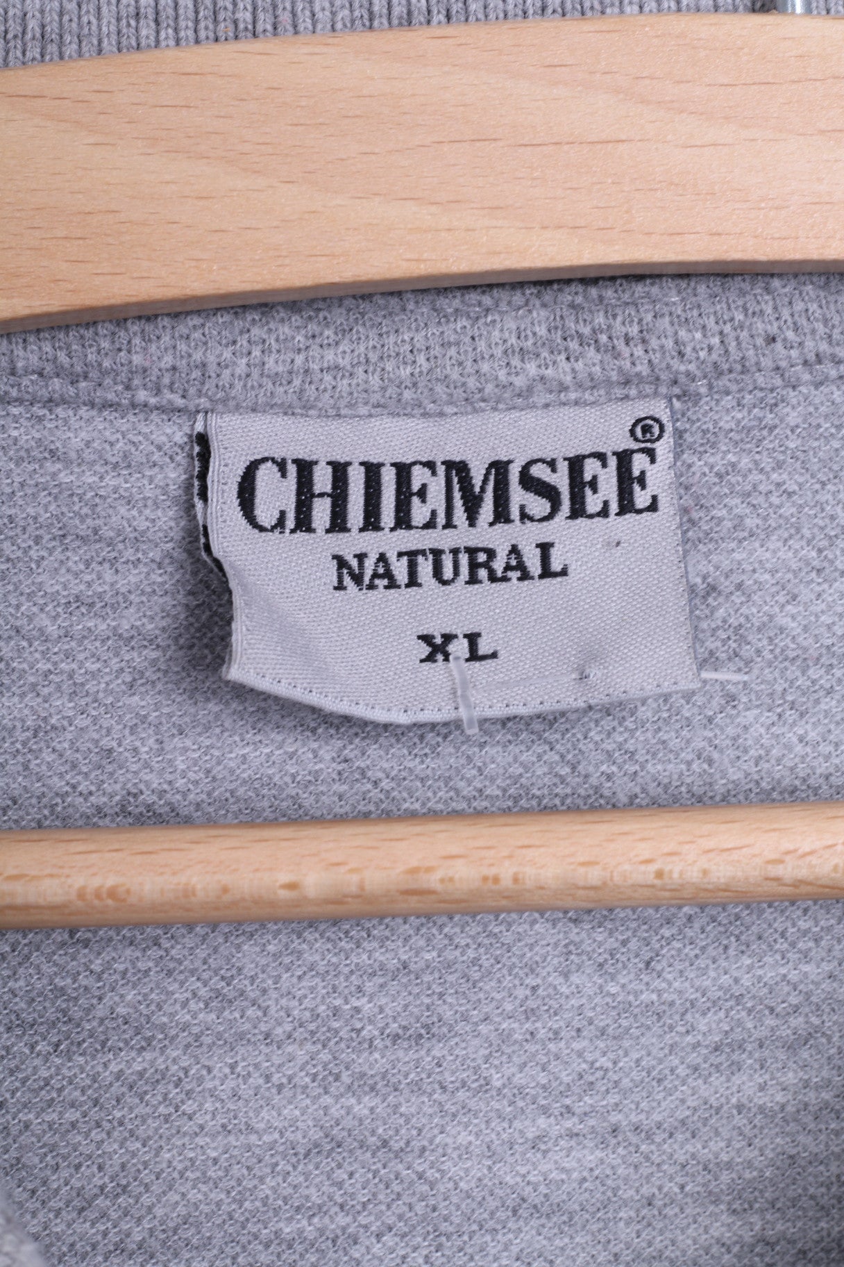 CHIEMSSEE Natural Mens XL Polo Shirt Grey Cotton Long Sleeve - RetrospectClothes