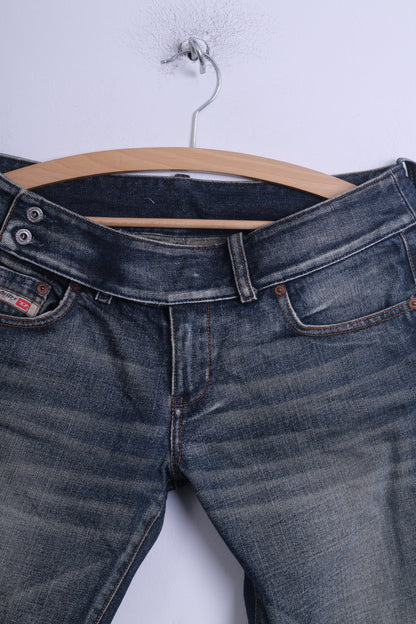 Diesel Industry Womens 31 Trousers Jeans Ble Denim Cotton Low Waist