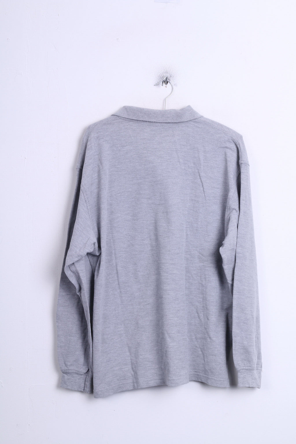 CHIEMSSEE Natural Mens XL Polo Shirt Grey Cotton Long Sleeve - RetrospectClothes