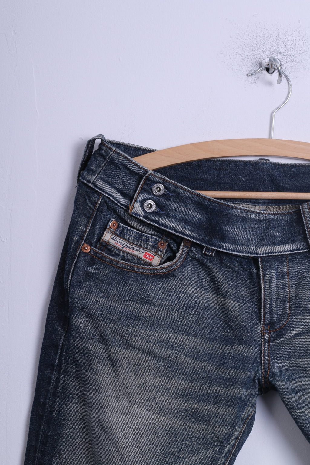 Diesel Industry Womens 31 Trousers Jeans Ble Denim Cotton Low Waist