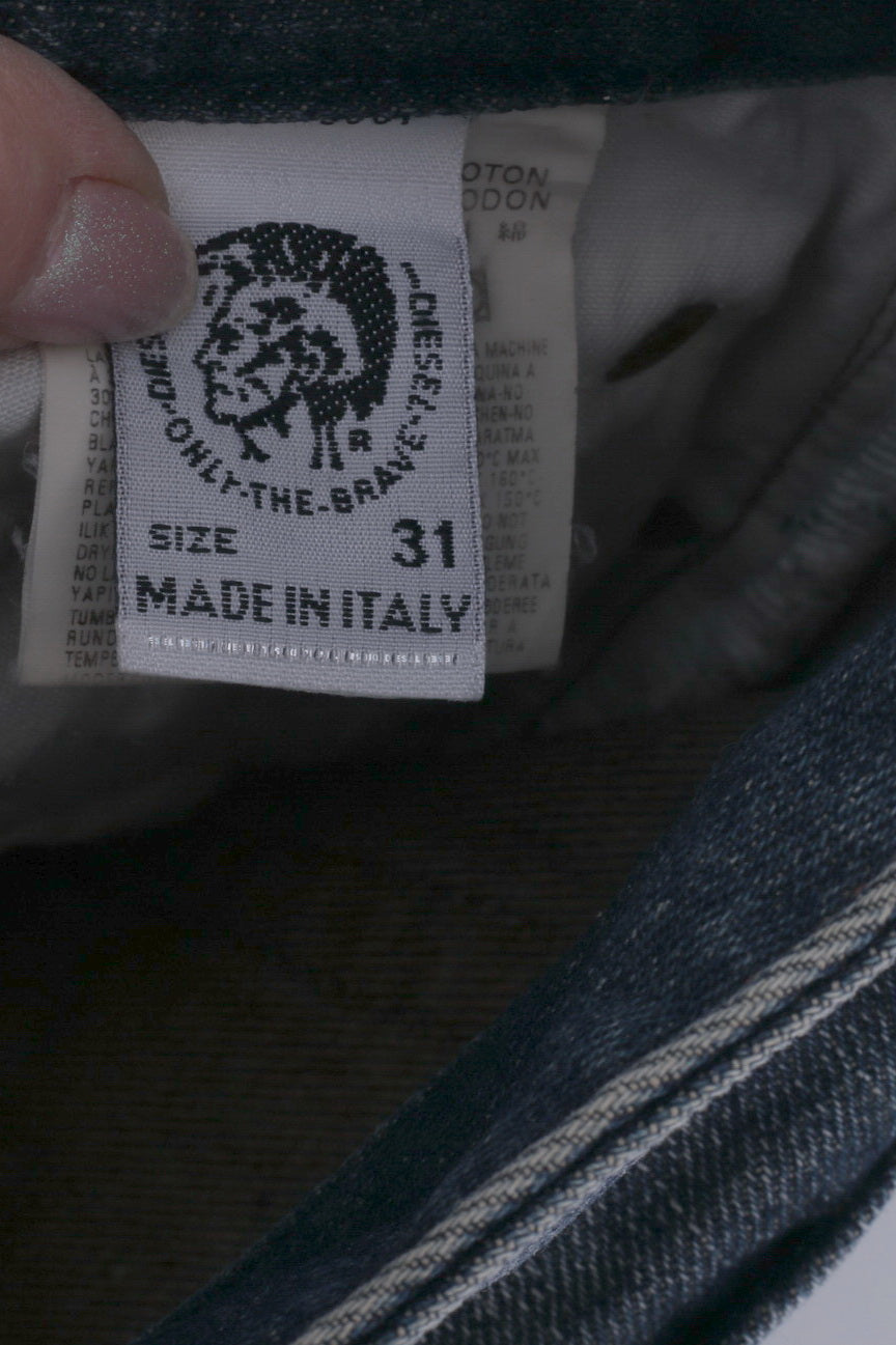 Diesel Industry Pantalon 31 Femme Ble Denim Coton Taille Basse