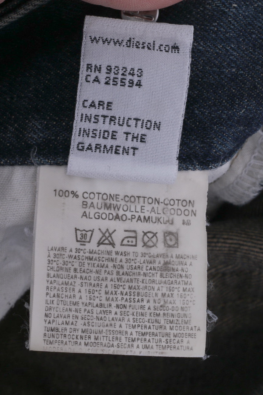 Diesel Industry Pantalon 31 Femme Ble Denim Coton Taille Basse