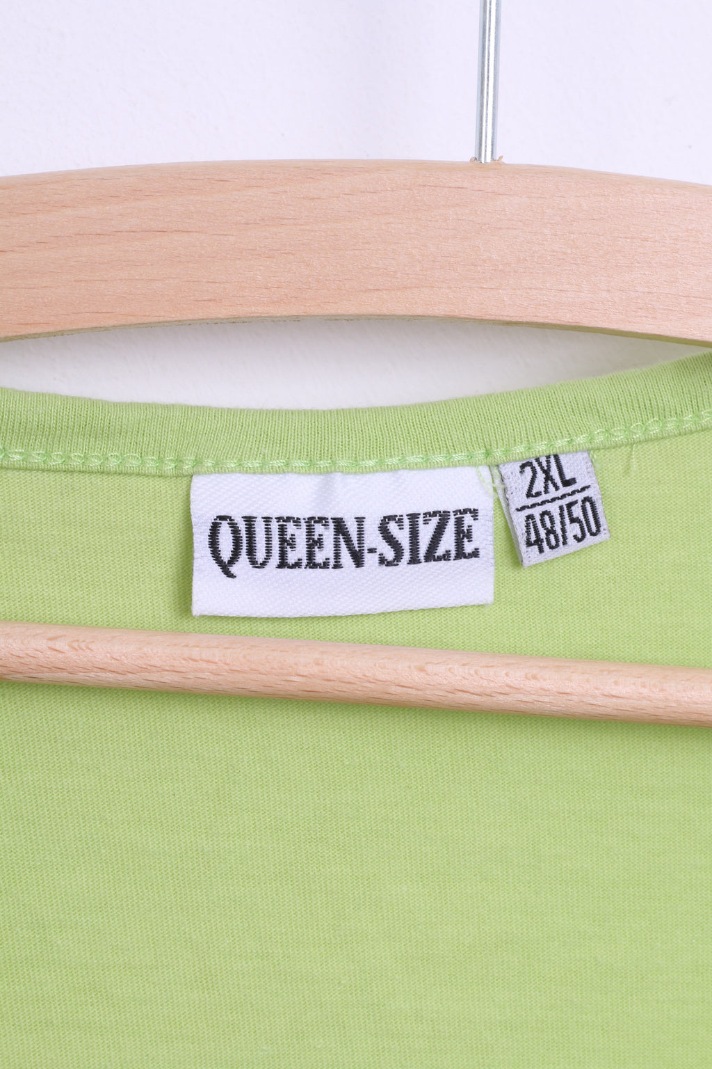 Queen -Size Womens 2XL 48/50 Shirt Neo Green Fringe Fankurven Cotton Festival Vintage 90s - RetrospectClothes