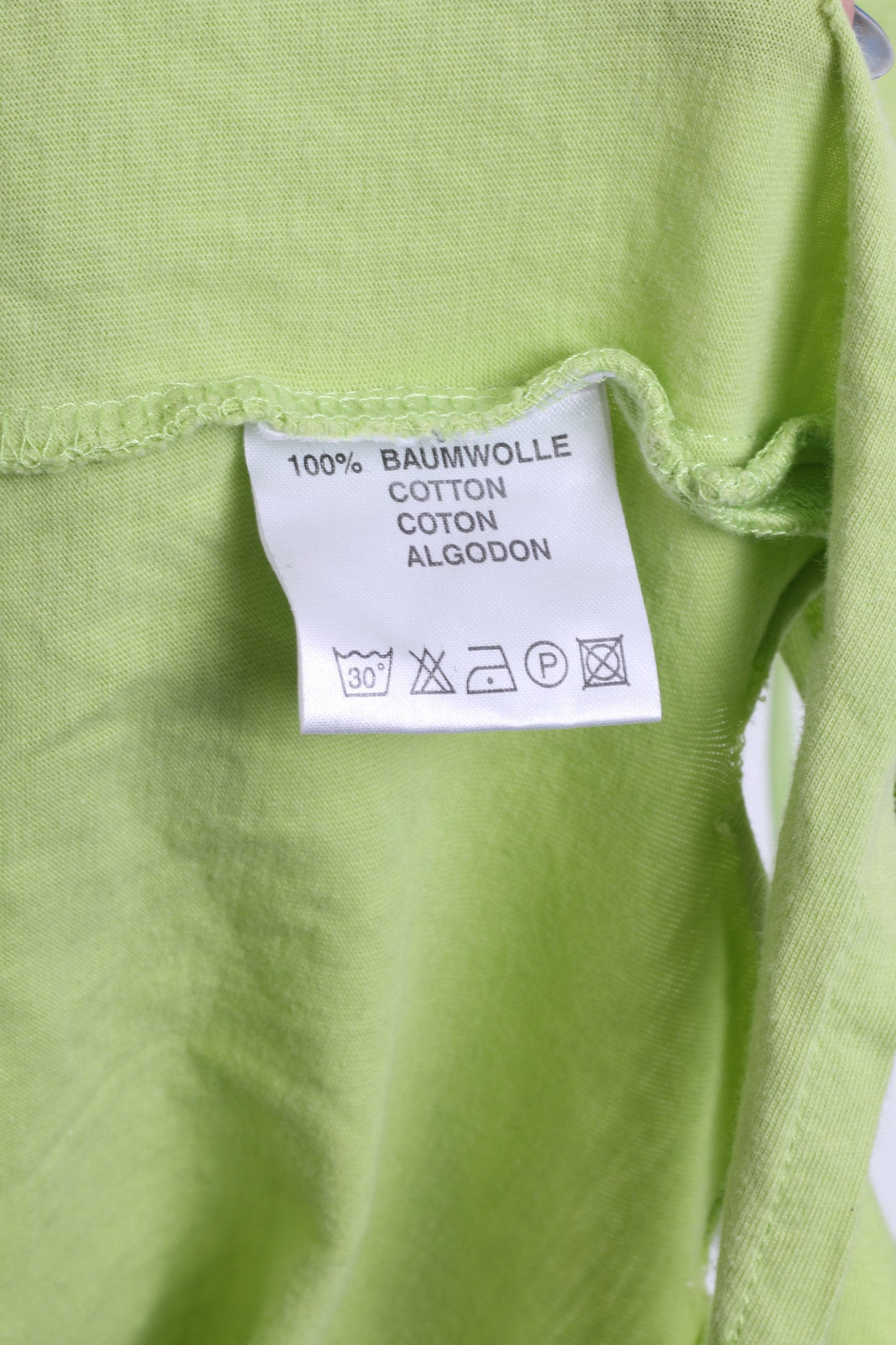 Queen -Size Womens 2XL 48/50 Shirt Neo Green Fringe Fankurven Cotton Festival Vintage 90s - RetrospectClothes