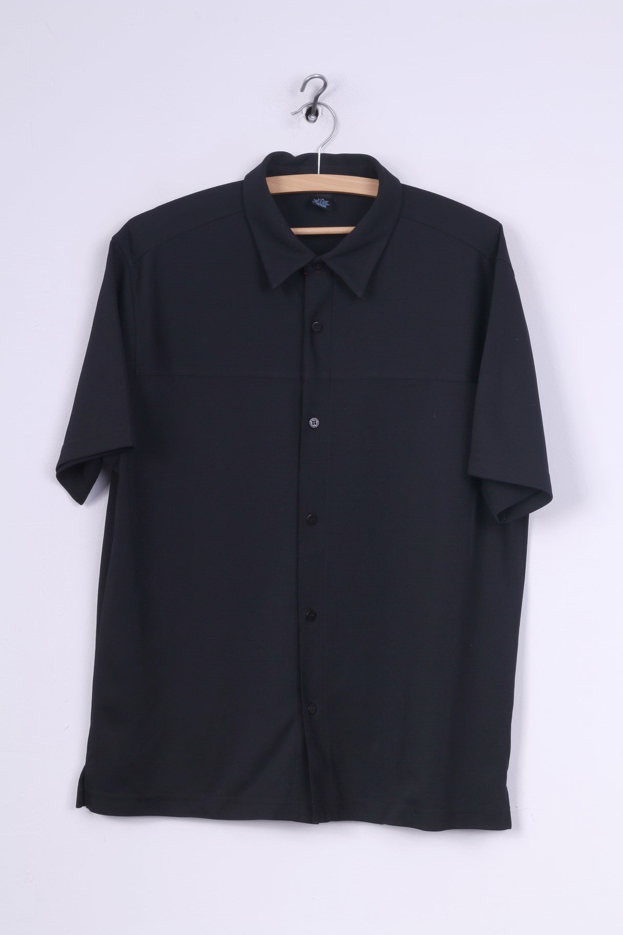 Reaction Kenneth Cole Mens L (M) Casual Shirt Black Detailed Buttons Top