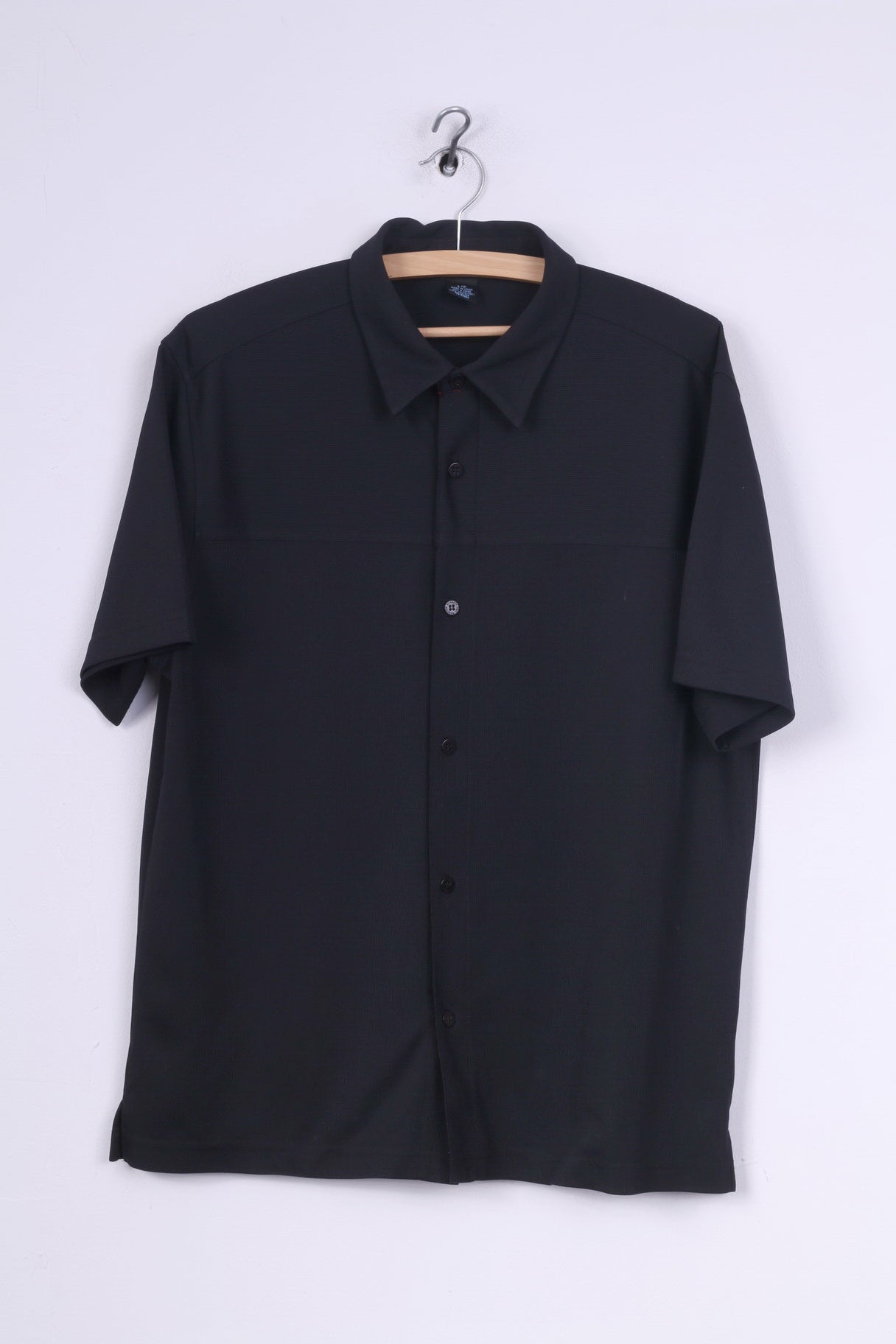 Reaction Kenneth Cole Chemise décontractée pour homme L (M) Noir avec boutons détaillés 